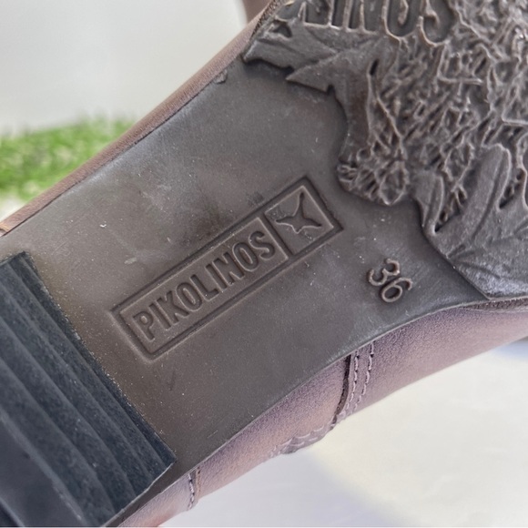 Pikolinos Grey Taupe Leather Buckle Wrap Cowgirl Boots Size 36 US 5 - Picture 6 of 11